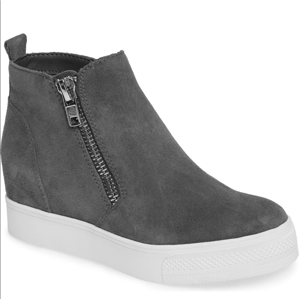 New Steve Madden Grey Wedgie High Top 9